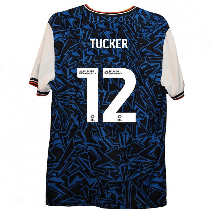 Danxen Uomo Maglia Nancy Tucker #12 Blu Nero Bianco Kit Gara Away 2025/26 Maglietta