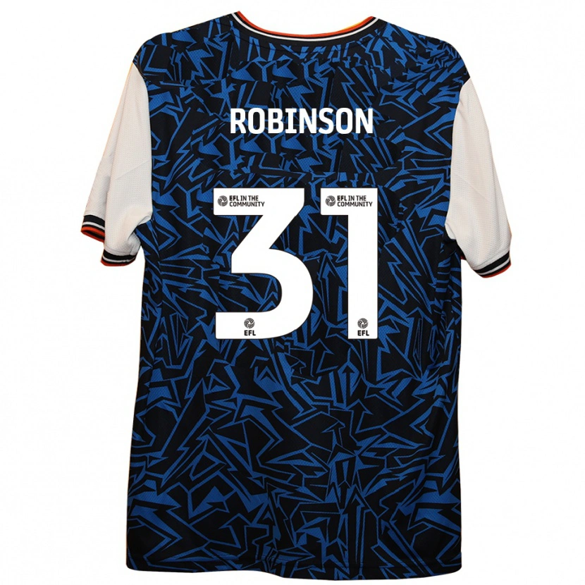 Danxen Uomo Maglia Leah Robinson #31 Blu Nero Bianco Kit Gara Away 2025/26 Maglietta