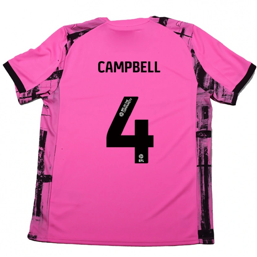 Danxen Uomo Maglia Dean Campbell #4 Rosso Rosa Nero Kit Gara Away 2025/26 Maglietta