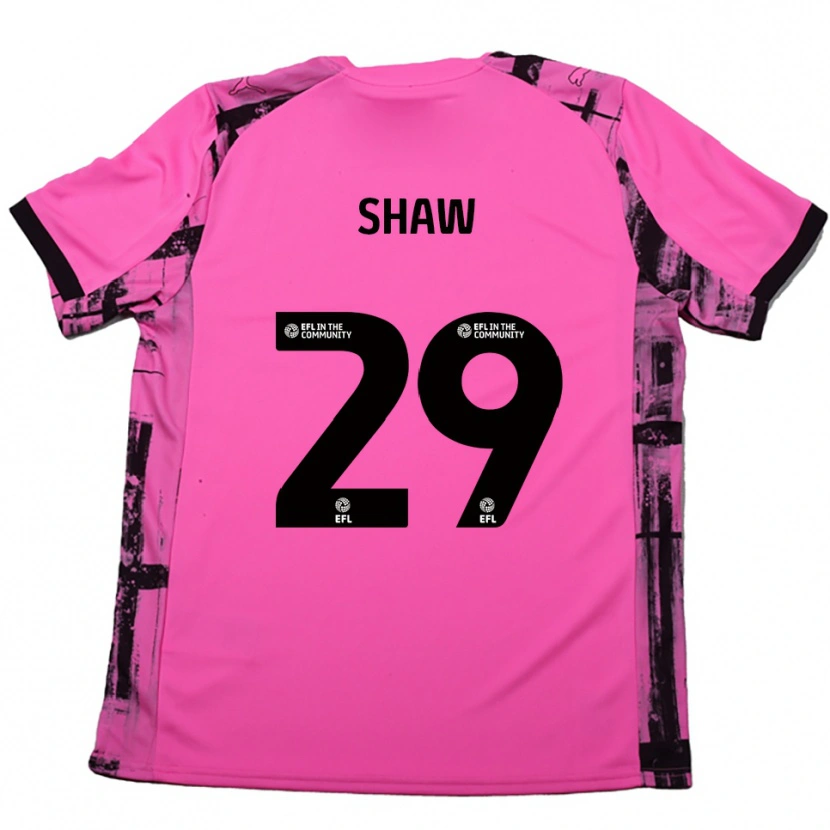 Danxen Uomo Maglia Liam Shaw #29 Rosso Rosa Nero Kit Gara Away 2025/26 Maglietta