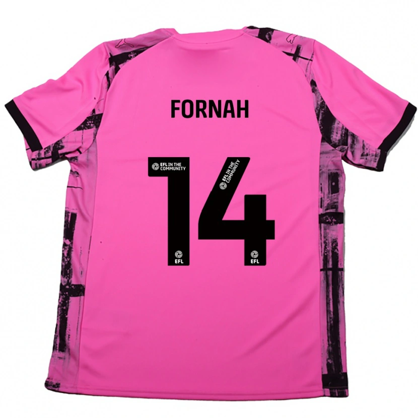 Danxen Uomo Maglia Tyrese Fornah #14 Rosso Rosa Nero Kit Gara Away 2025/26 Maglietta