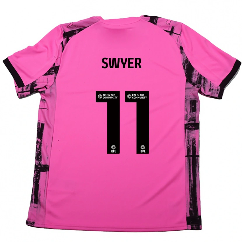 Danxen Uomo Maglia Kamarai Swyer #11 Rosso Rosa Nero Kit Gara Away 2025/26 Maglietta