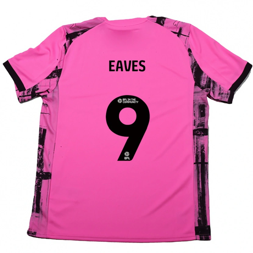 Danxen Uomo Maglia Tom Eaves #9 Rosso Rosa Nero Kit Gara Away 2025/26 Maglietta
