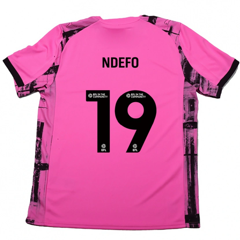 Danxen Uomo Maglia Ona Ndefo #19 Rosso Rosa Nero Kit Gara Away 2025/26 Maglietta