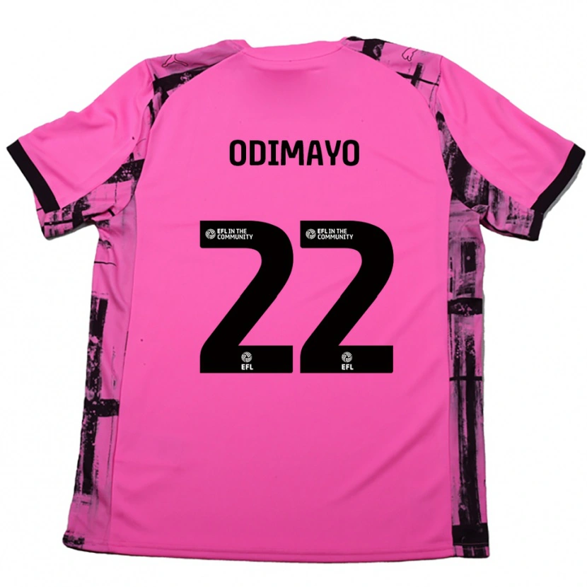 Danxen Uomo Maglia Akin Odimayo #22 Rosso Rosa Nero Kit Gara Away 2025/26 Maglietta