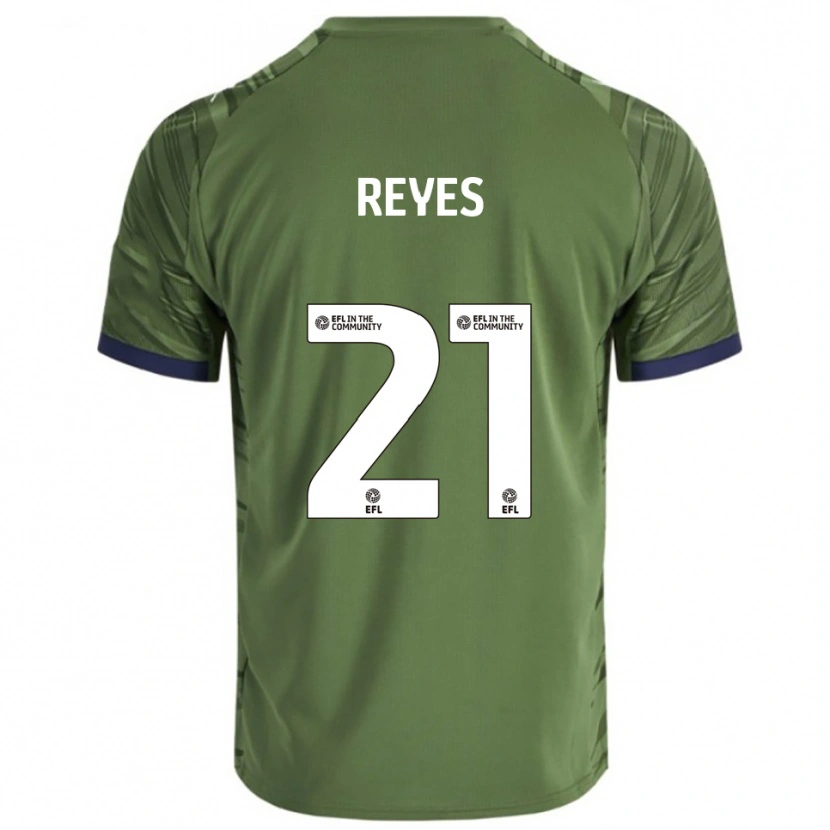 Danxen Uomo Maglia Vicente Reyes #21 Verde Bianco Kit Gara Away 2025/26 Maglietta