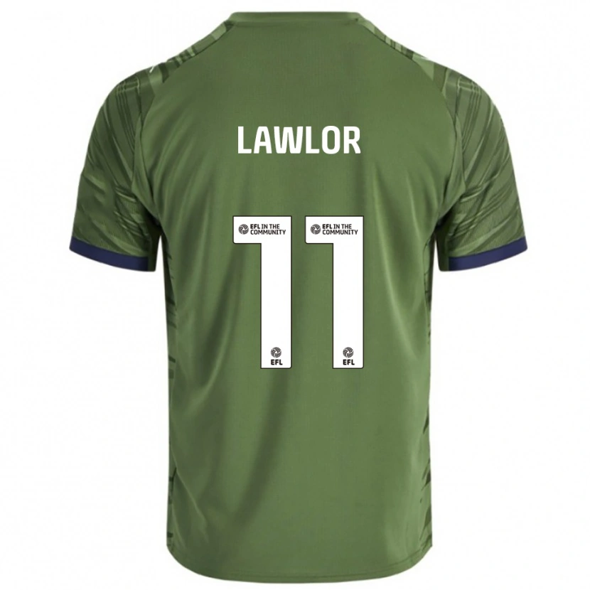 Danxen Uomo Maglia Megan Lawlor #11 Verde Bianco Kit Gara Away 2025/26 Maglietta