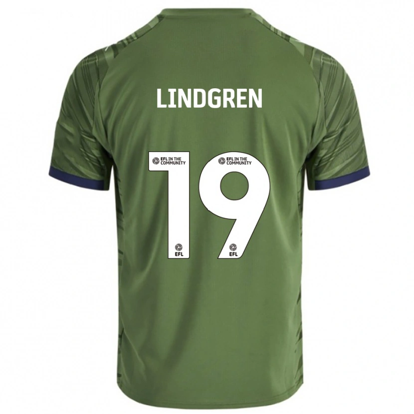 Danxen Uomo Maglia Gustav Lindgren #19 Verde Bianco Kit Gara Away 2025/26 Maglietta