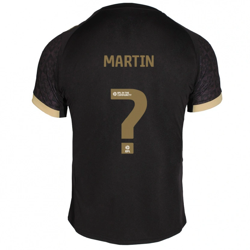 Danxen Uomo Maglia Matthew Martin #0 Nero Oro Kit Gara Away 2025/26 Maglietta