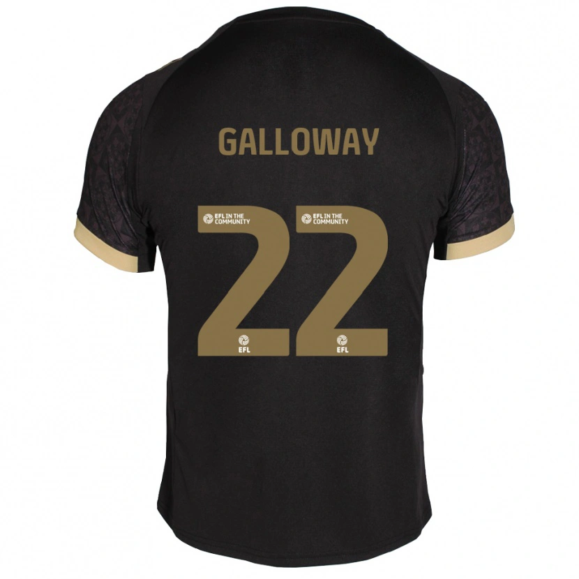 Danxen Uomo Maglia Brendan Galloway #22 Nero Oro Kit Gara Away 2025/26 Maglietta
