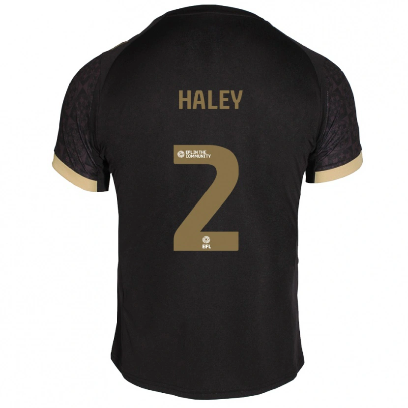 Danxen Uomo Maglia Toby Haley #2 Nero Oro Kit Gara Away 2025/26 Maglietta