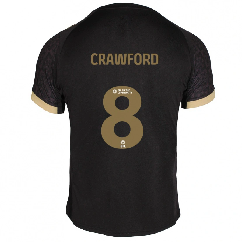 Danxen Uomo Maglia Imy Crawford #8 Nero Oro Kit Gara Away 2025/26 Maglietta