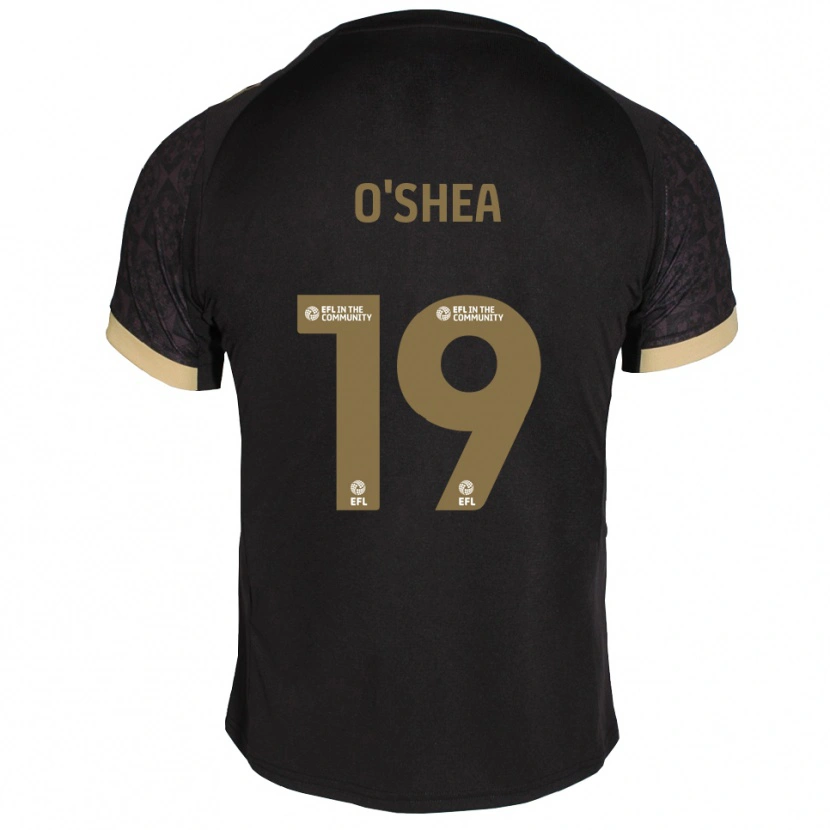 Danxen Uomo Maglia Erin O'shea #19 Nero Oro Kit Gara Away 2025/26 Maglietta