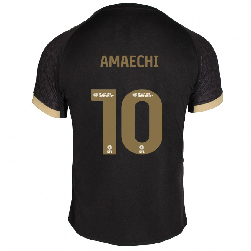 Danxen Uomo Maglia Xavier Amaechi #10 Nero Oro Kit Gara Away 2025/26 Maglietta