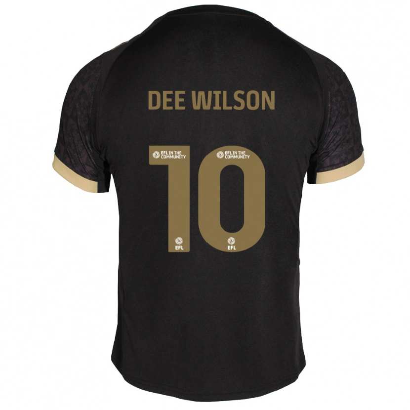 Danxen Uomo Maglia Georgia Dee Wilson #10 Nero Oro Kit Gara Away 2025/26 Maglietta
