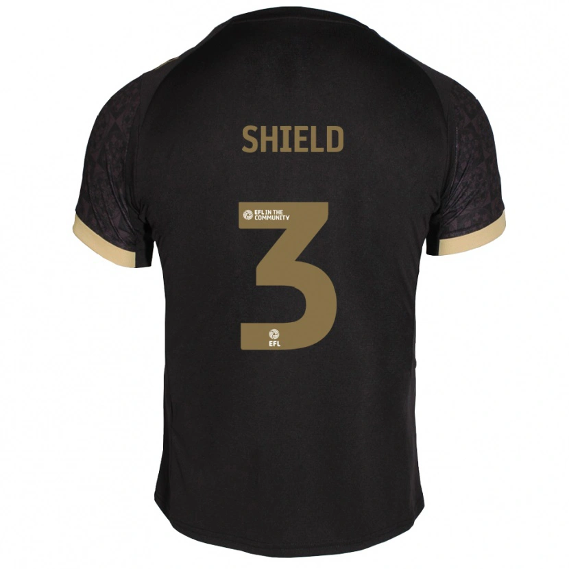 Danxen Uomo Maglia Harry Shield #3 Nero Oro Kit Gara Away 2025/26 Maglietta