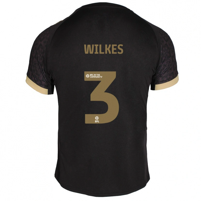 Danxen Uomo Maglia Finley Wilkes #3 Nero Oro Kit Gara Away 2025/26 Maglietta