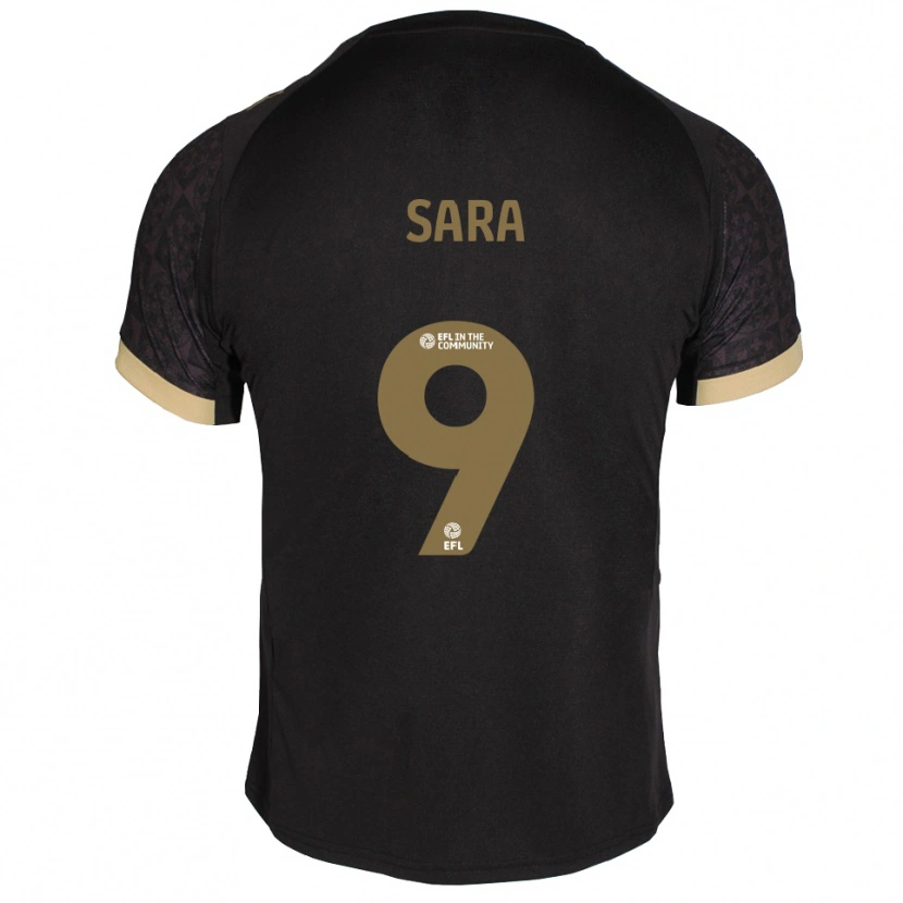 Danxen Uomo Maglia Ellie Sara #9 Nero Oro Kit Gara Away 2025/26 Maglietta