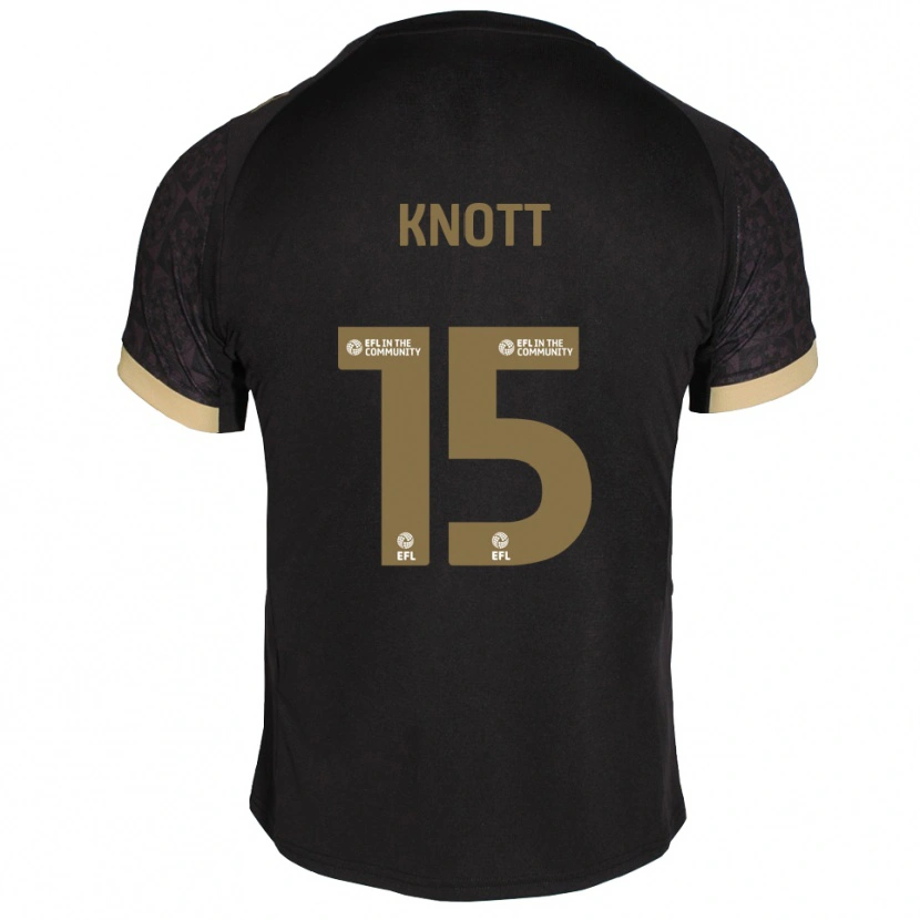 Danxen Uomo Maglia Georgie Knott #15 Nero Oro Kit Gara Away 2025/26 Maglietta