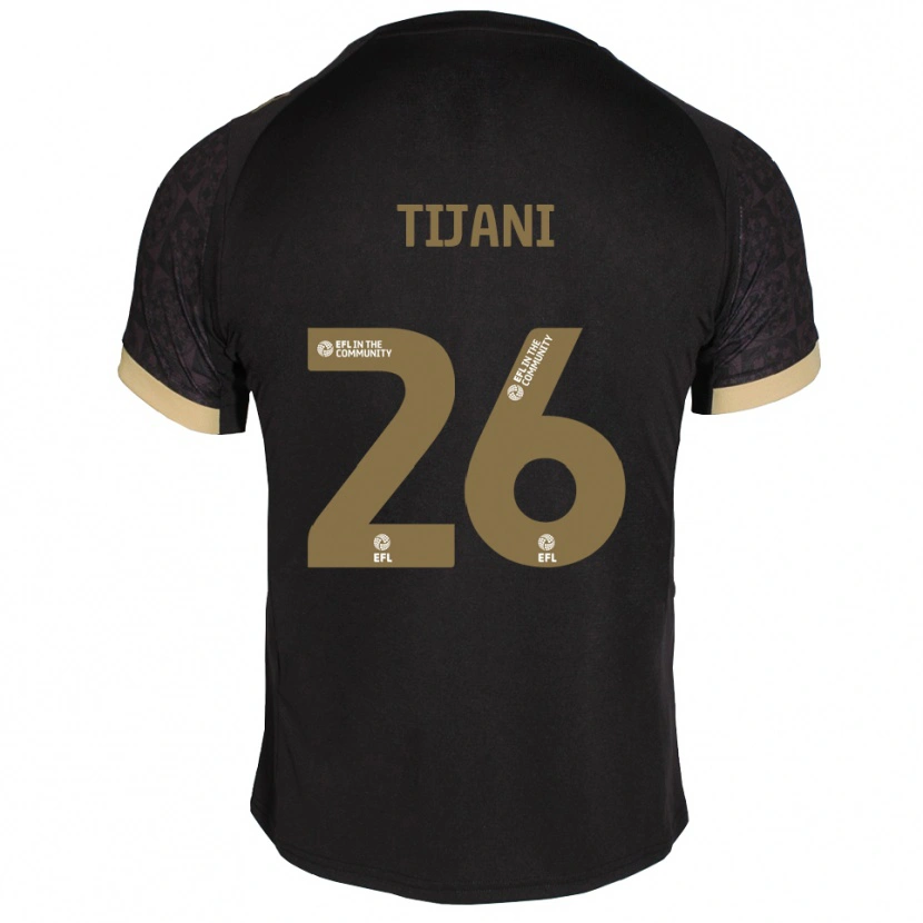 Danxen Uomo Maglia Muhamed Tijani #26 Nero Oro Kit Gara Away 2025/26 Maglietta
