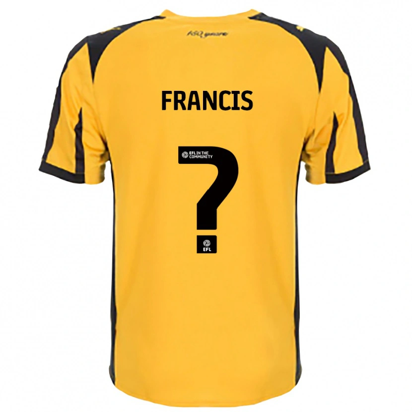 Danxen Uomo Maglia Louis Francis #0 Arancione Nero Kit Gara Away 2025/26 Maglietta