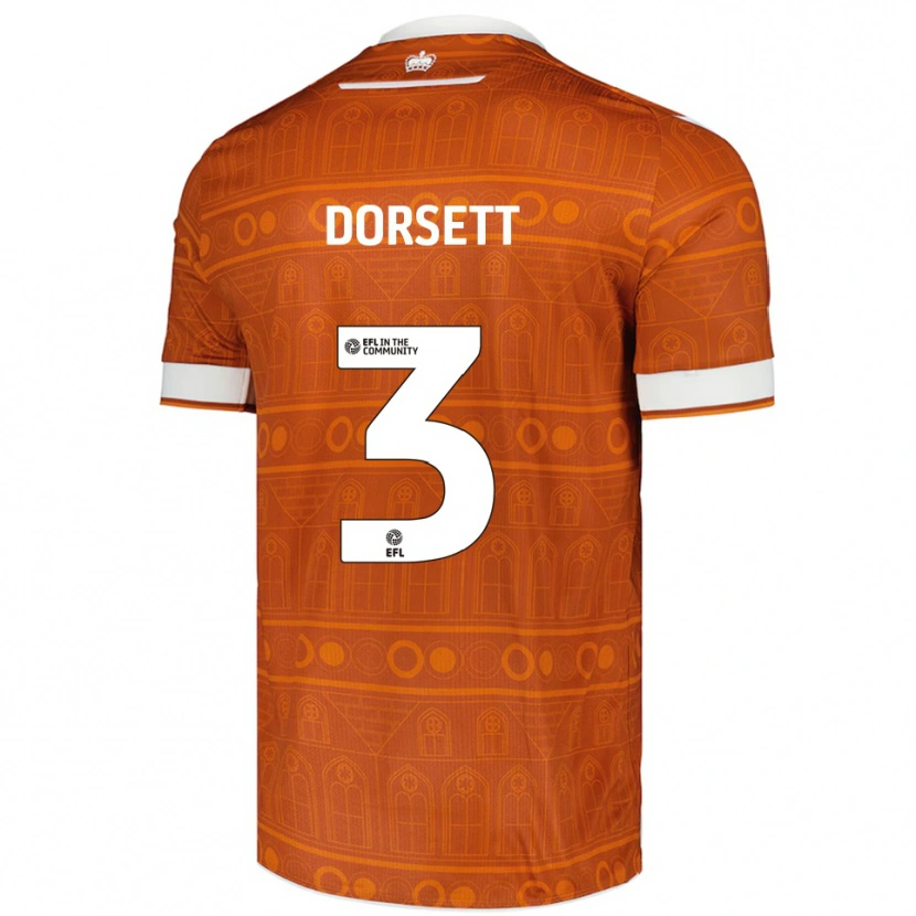 Danxen Uomo Maglia Jeriel Dorsett #3 Arancione Bianco Kit Gara Away 2025/26 Maglietta