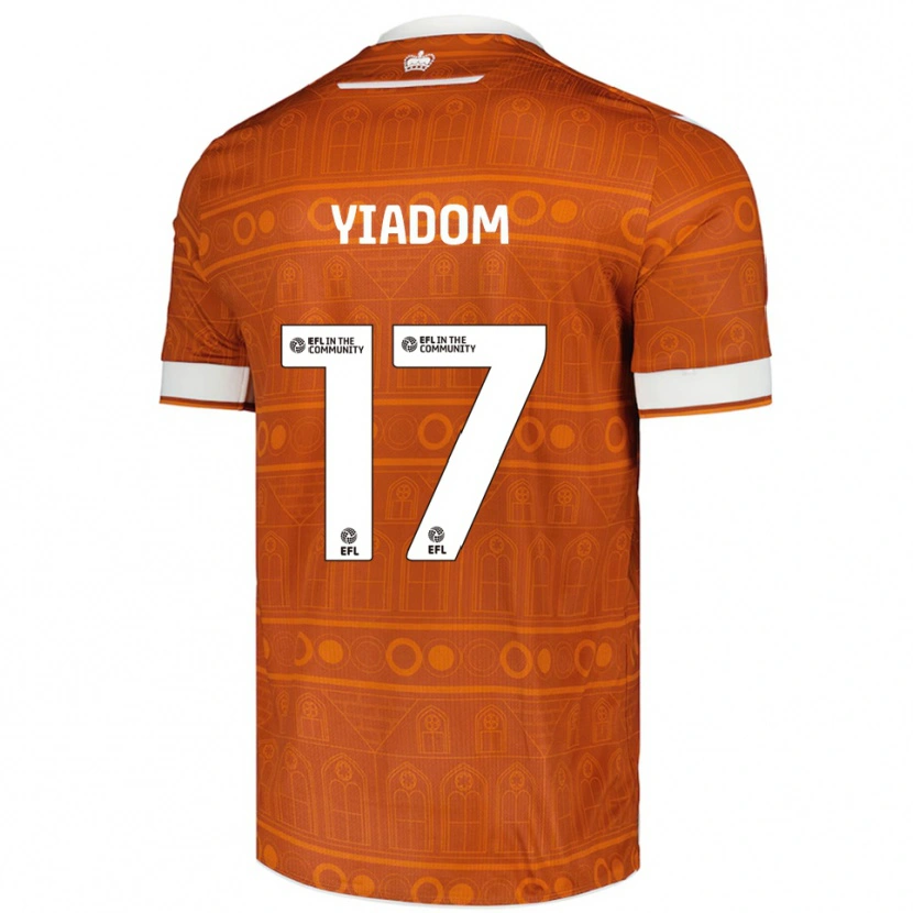 Danxen Uomo Maglia Andy Yiadom #17 Arancione Bianco Kit Gara Away 2025/26 Maglietta