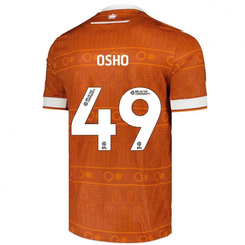 Danxen Uomo Maglia Emmanuel Osho #49 Arancione Bianco Kit Gara Away 2025/26 Maglietta