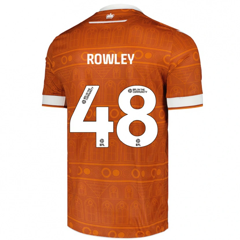 Danxen Uomo Maglia Matthew Rowley #48 Arancione Bianco Kit Gara Away 2025/26 Maglietta