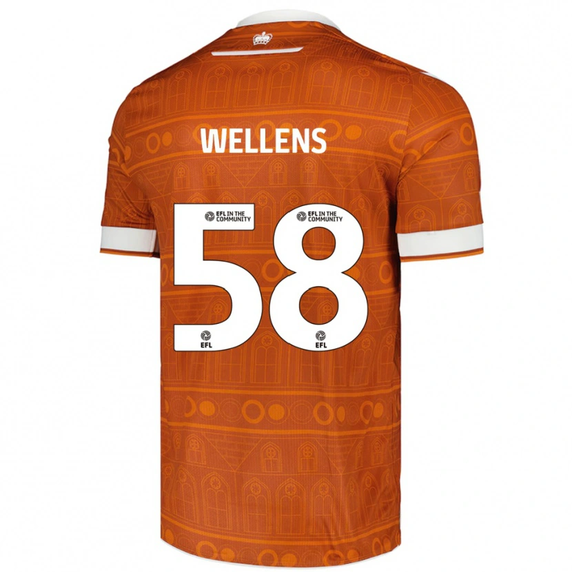 Danxen Uomo Maglia Charlie Wellens #58 Arancione Bianco Kit Gara Away 2025/26 Maglietta