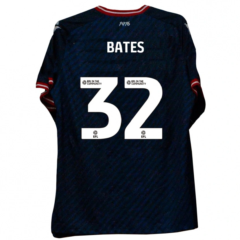 Danxen Uomo Maglia Ellis Bates #32 Blu Navy Rosso Kit Gara Away 2025/26 Maglietta