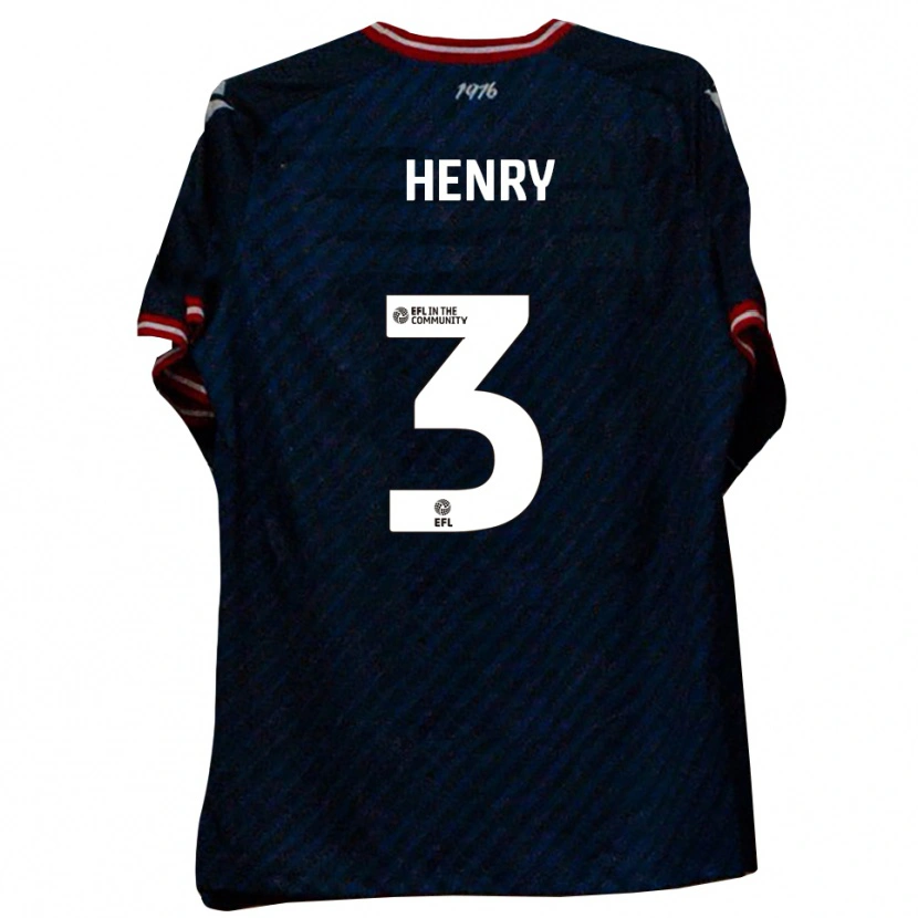 Danxen Uomo Maglia Louie Henry #3 Blu Navy Rosso Kit Gara Away 2025/26 Maglietta