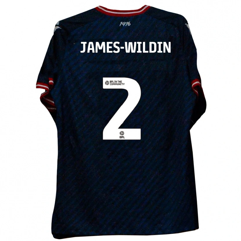 Danxen Uomo Maglia Luther James-Wildin #2 Blu Navy Rosso Kit Gara Away 2025/26 Maglietta