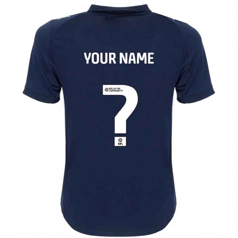 Danxen Uomo Maglia Il Tuo Nome #0 Blu Navy Bianco Kit Gara Away 2025/26 Maglietta