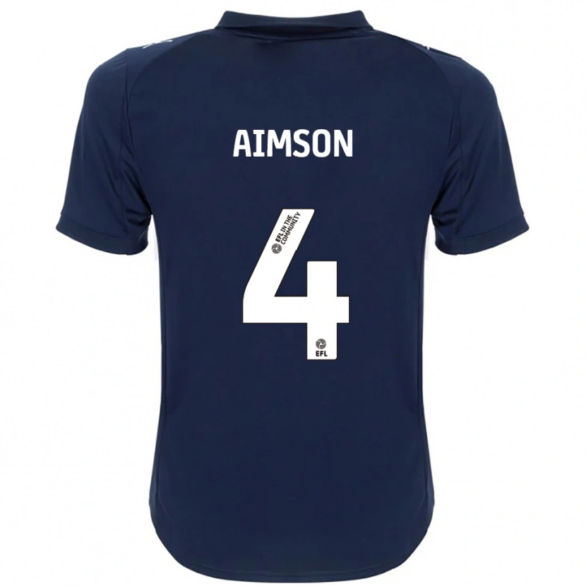 Danxen Uomo Maglia Will Aimson #4 Blu Navy Bianco Kit Gara Away 2025/26 Maglietta