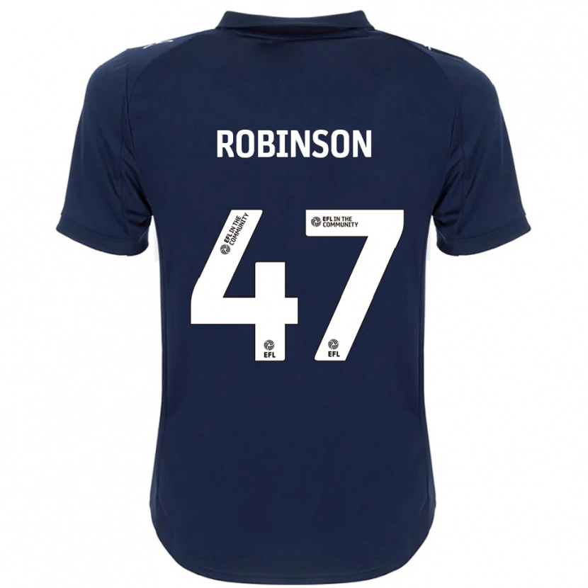 Danxen Uomo Maglia Josh Robinson #47 Blu Navy Bianco Kit Gara Away 2025/26 Maglietta