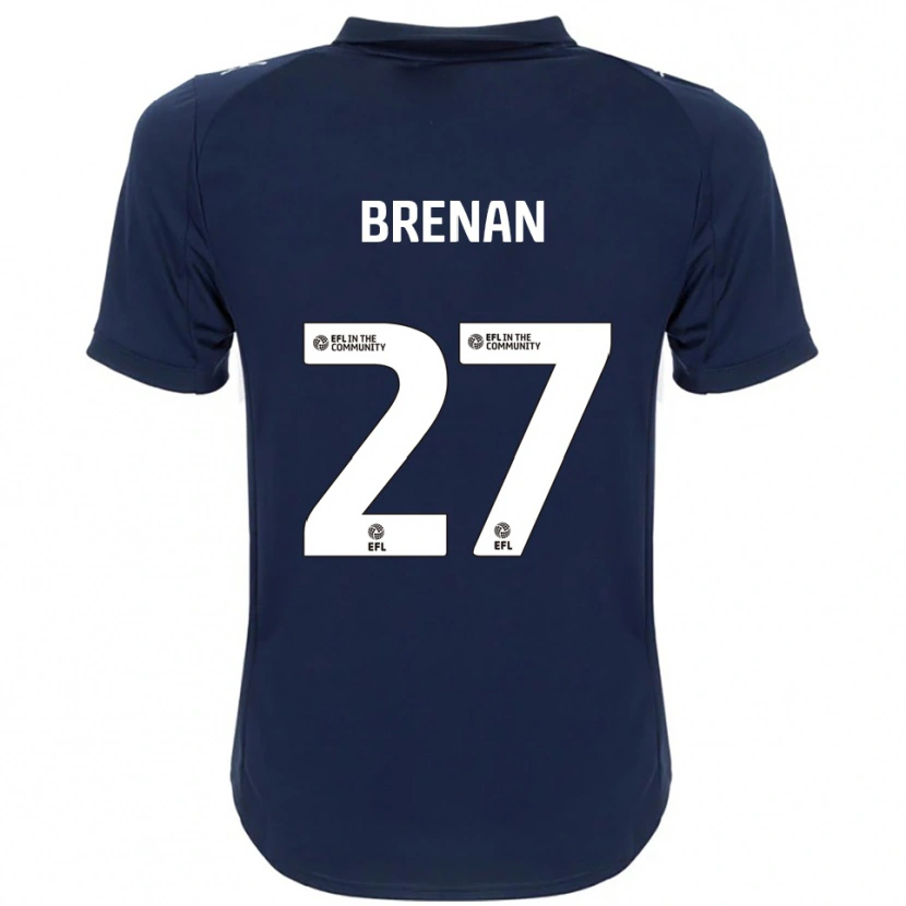 Danxen Uomo Maglia Tobias Brenan #27 Blu Navy Bianco Kit Gara Away 2025/26 Maglietta