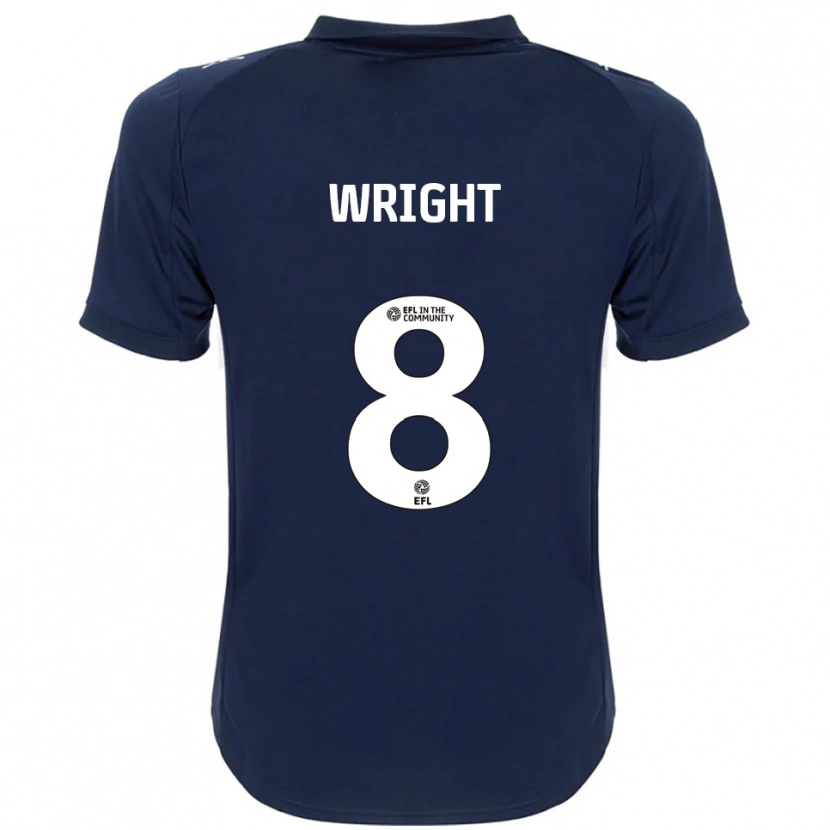 Danxen Uomo Maglia Callum Wright #8 Blu Navy Bianco Kit Gara Away 2025/26 Maglietta