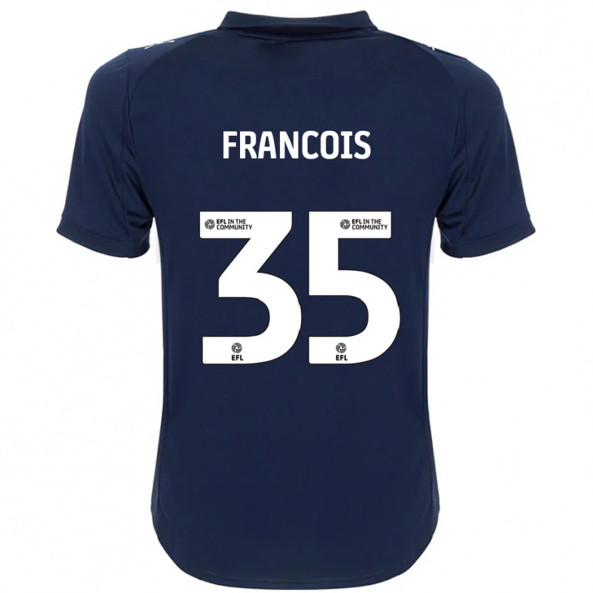 Danxen Uomo Maglia Tyrese Francois #35 Blu Navy Bianco Kit Gara Away 2025/26 Maglietta
