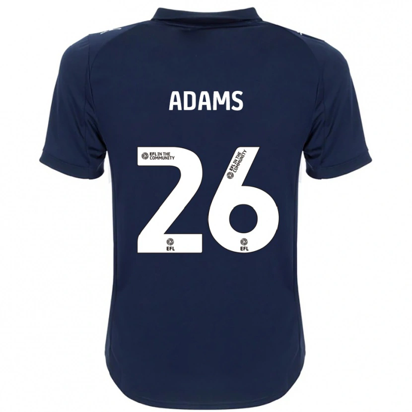 Danxen Uomo Maglia Joe Adams #26 Blu Navy Bianco Kit Gara Away 2025/26 Maglietta