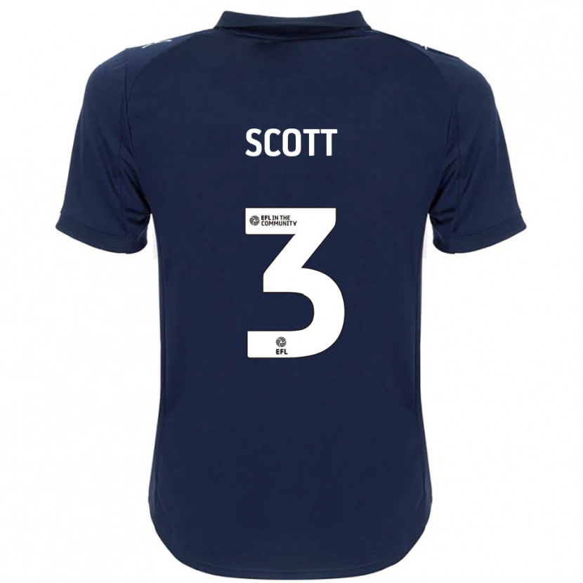 Danxen Uomo Maglia Holly Scott #3 Blu Navy Bianco Kit Gara Away 2025/26 Maglietta