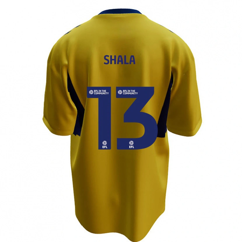 Danxen Uomo Maglia Laurence Shala #13 Giallo Blu Kit Gara Away 2025/26 Maglietta
