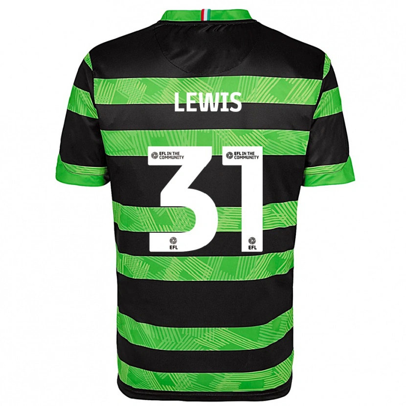 Danxen Uomo Maglia Joe Lewis #31 Nero Verde Kit Gara Away 2025/26 Maglietta