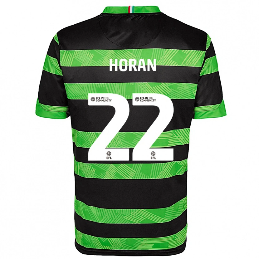 Danxen Uomo Maglia Riley Horan #22 Nero Verde Kit Gara Away 2025/26 Maglietta