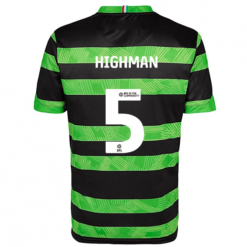 Danxen Uomo Maglia Kelly Highman #5 Nero Verde Kit Gara Away 2025/26 Maglietta