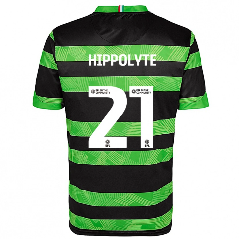 Danxen Uomo Maglia Myles Hippolyte #21 Nero Verde Kit Gara Away 2025/26 Maglietta