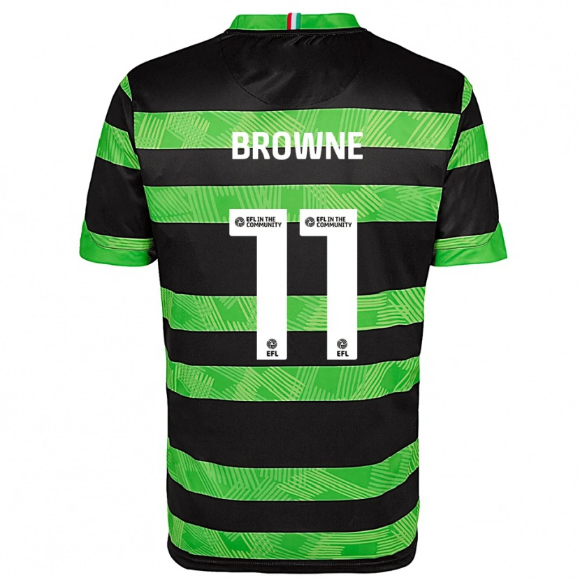 Danxen Uomo Maglia Marcus Browne #11 Nero Verde Kit Gara Away 2025/26 Maglietta