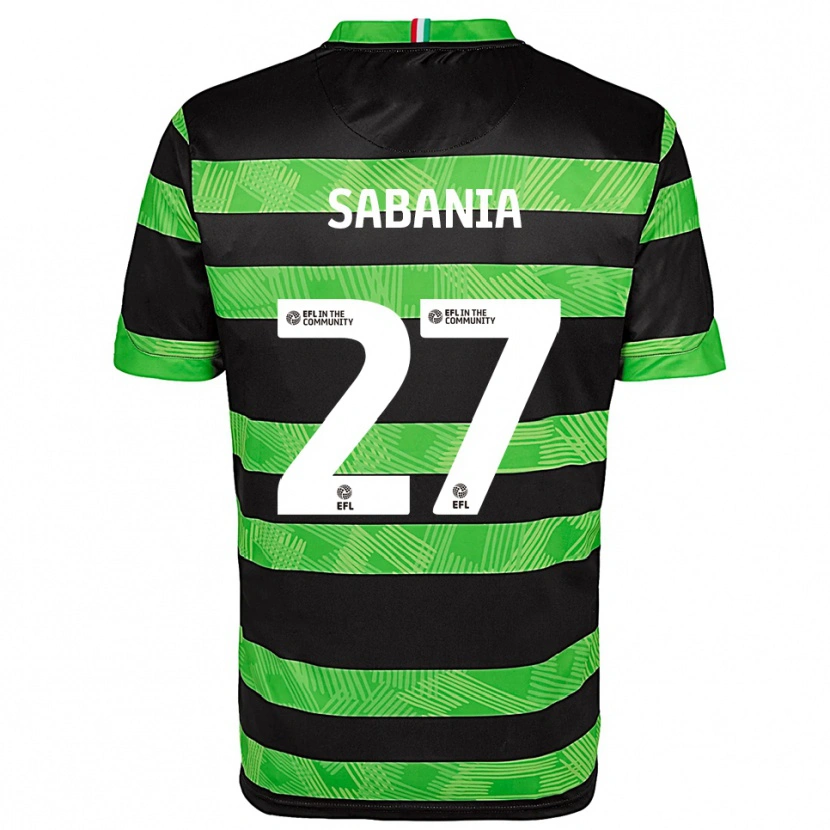 Danxen Uomo Maglia Nadia Sabania #27 Nero Verde Kit Gara Away 2025/26 Maglietta