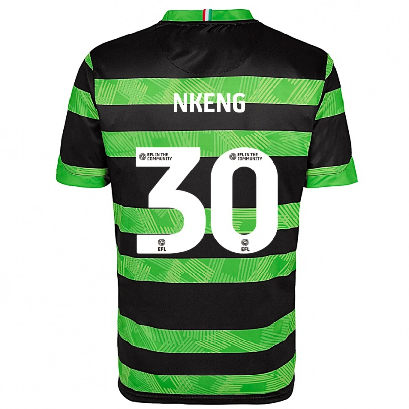 Danxen Uomo Maglia Junior Nkeng #30 Nero Verde Kit Gara Away 2025/26 Maglietta