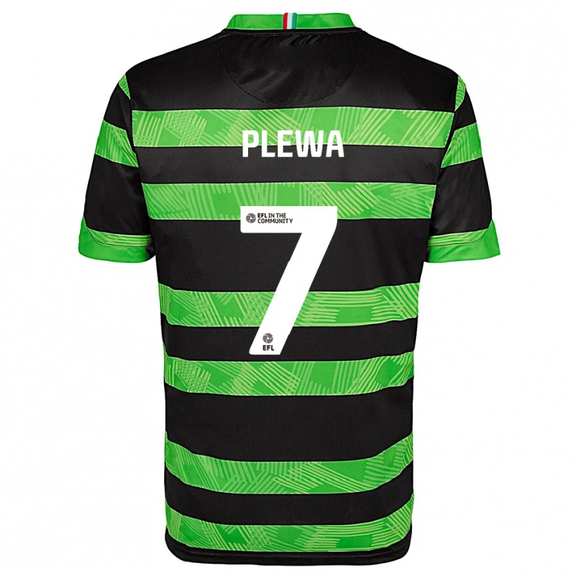 Danxen Uomo Maglia Emma Plewa #7 Nero Verde Kit Gara Away 2025/26 Maglietta
